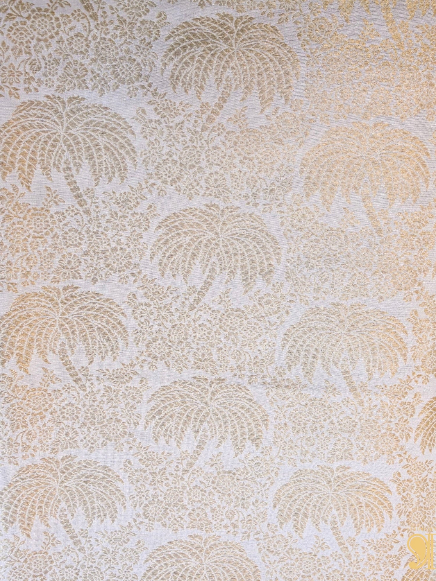 Handloom Pure Brocade Tree Banarasi Fabric