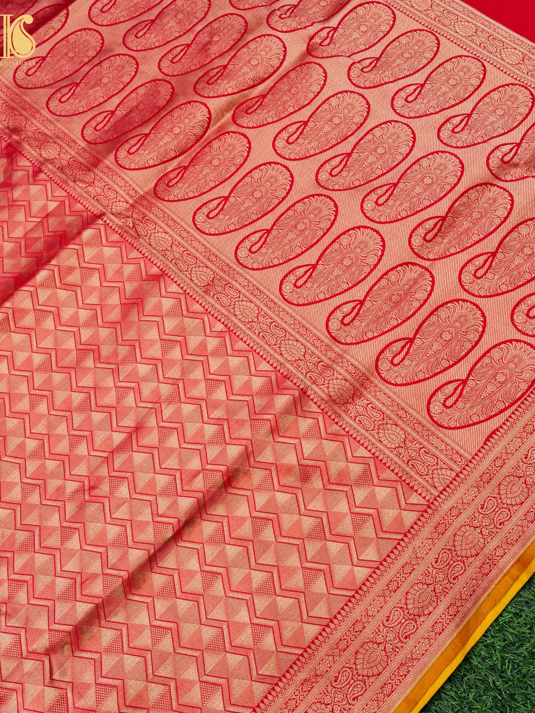 Handloom Banarasi Katan Silk Zari Tanchoi Saree