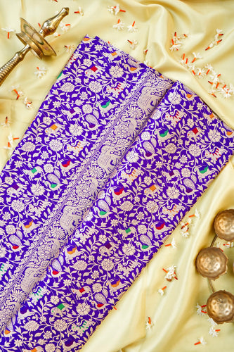 Handloom Banarasi Katan Shikargah Saree