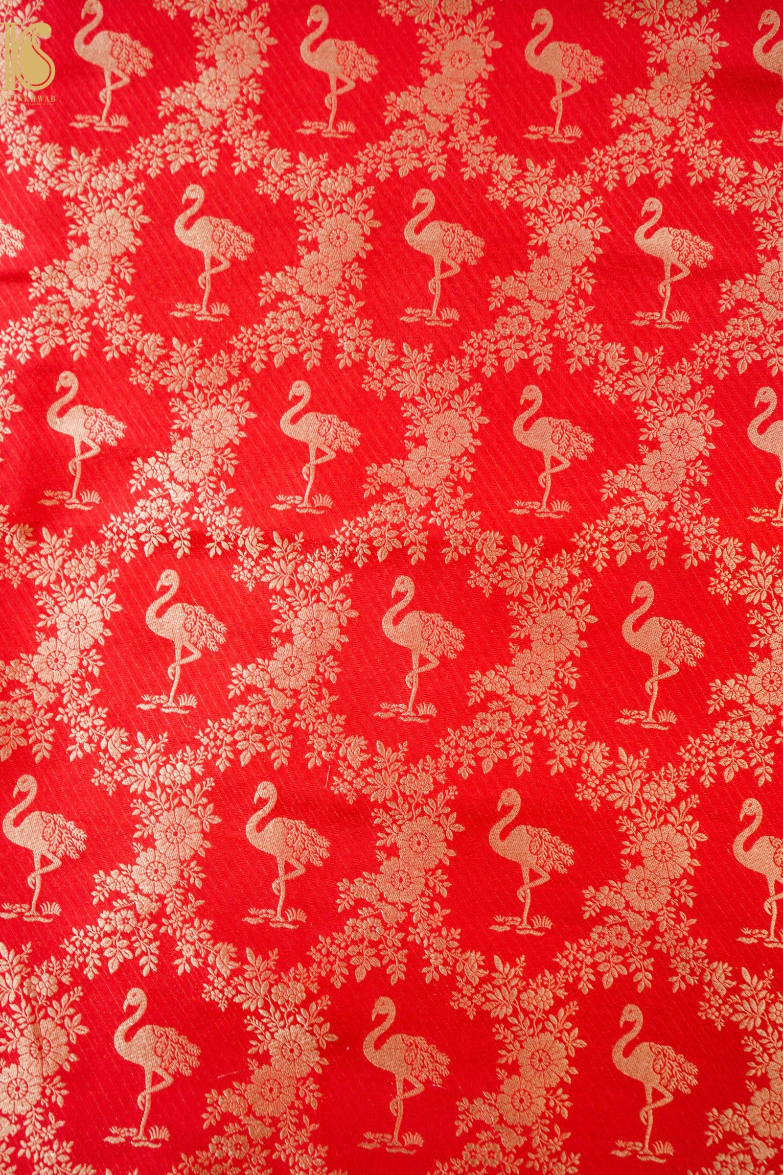 Handloom Pure Brocade Banarasi Crane Fabric