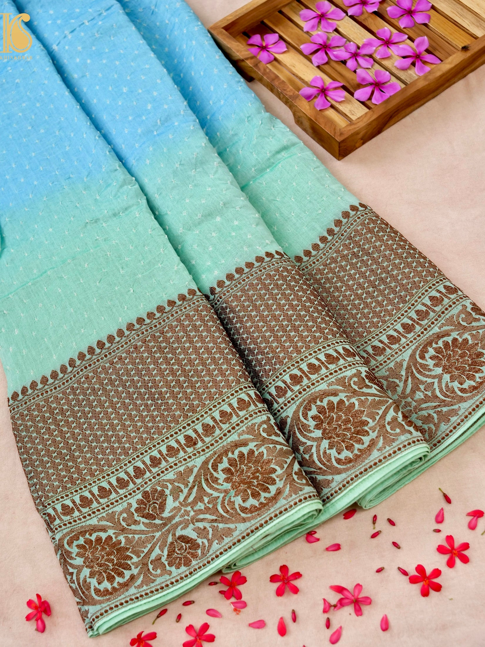 Pure Cotton Bandhani Banarasi Saree