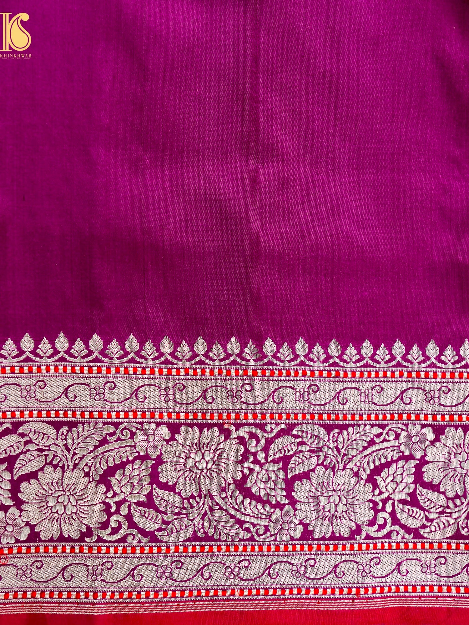 Pure Katan Silk Handloom Banarasi Kadwa Fullari Bel Saree