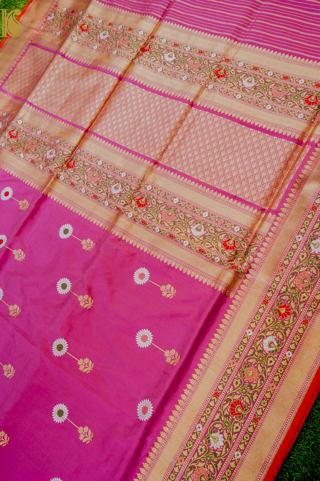 Banarasi Handloom Pure Katan Silk Kadwa Saree with Tilfi Border