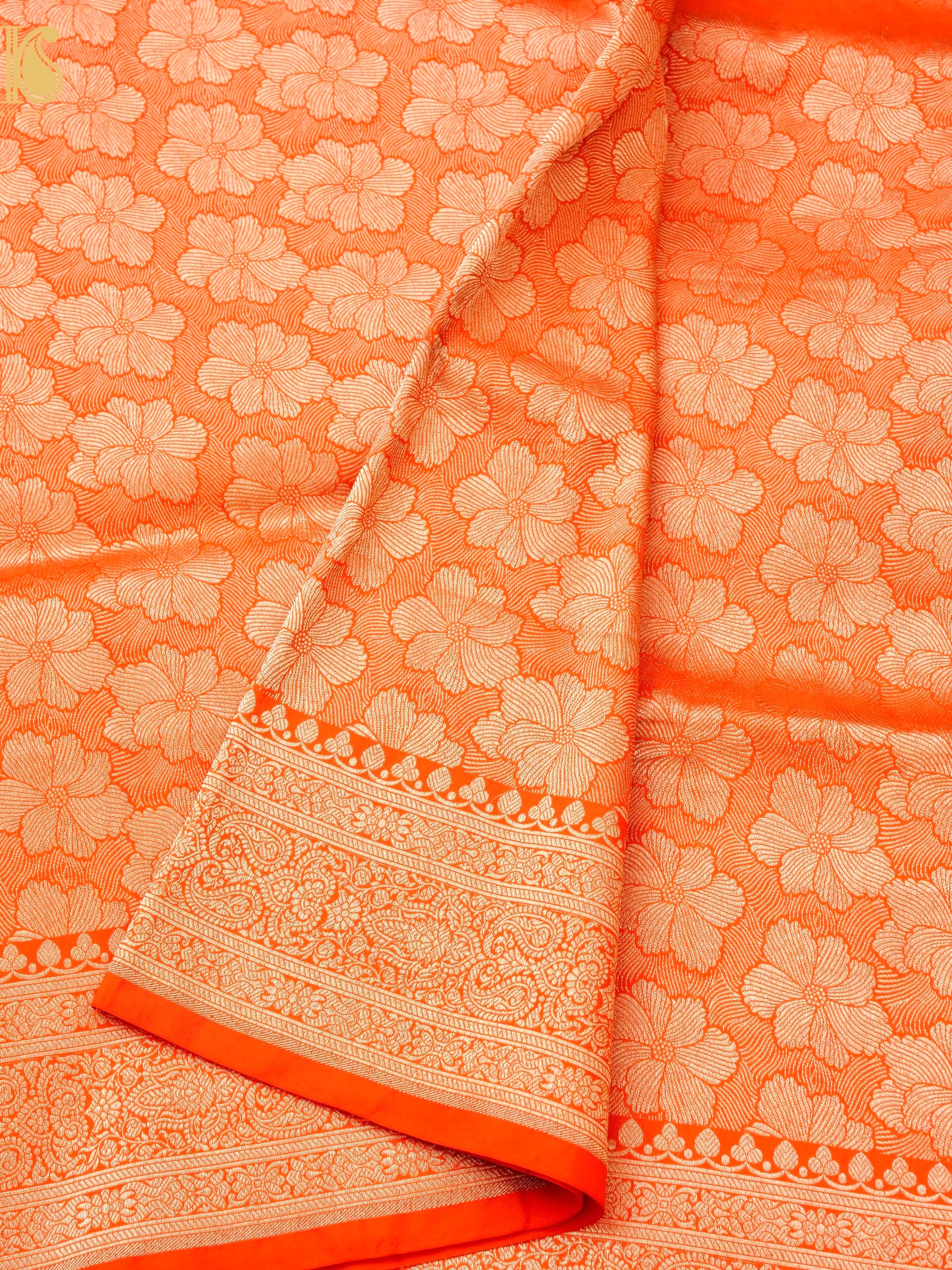 Handloom Banarasi Katan Silk Zari Tanchoi Saree