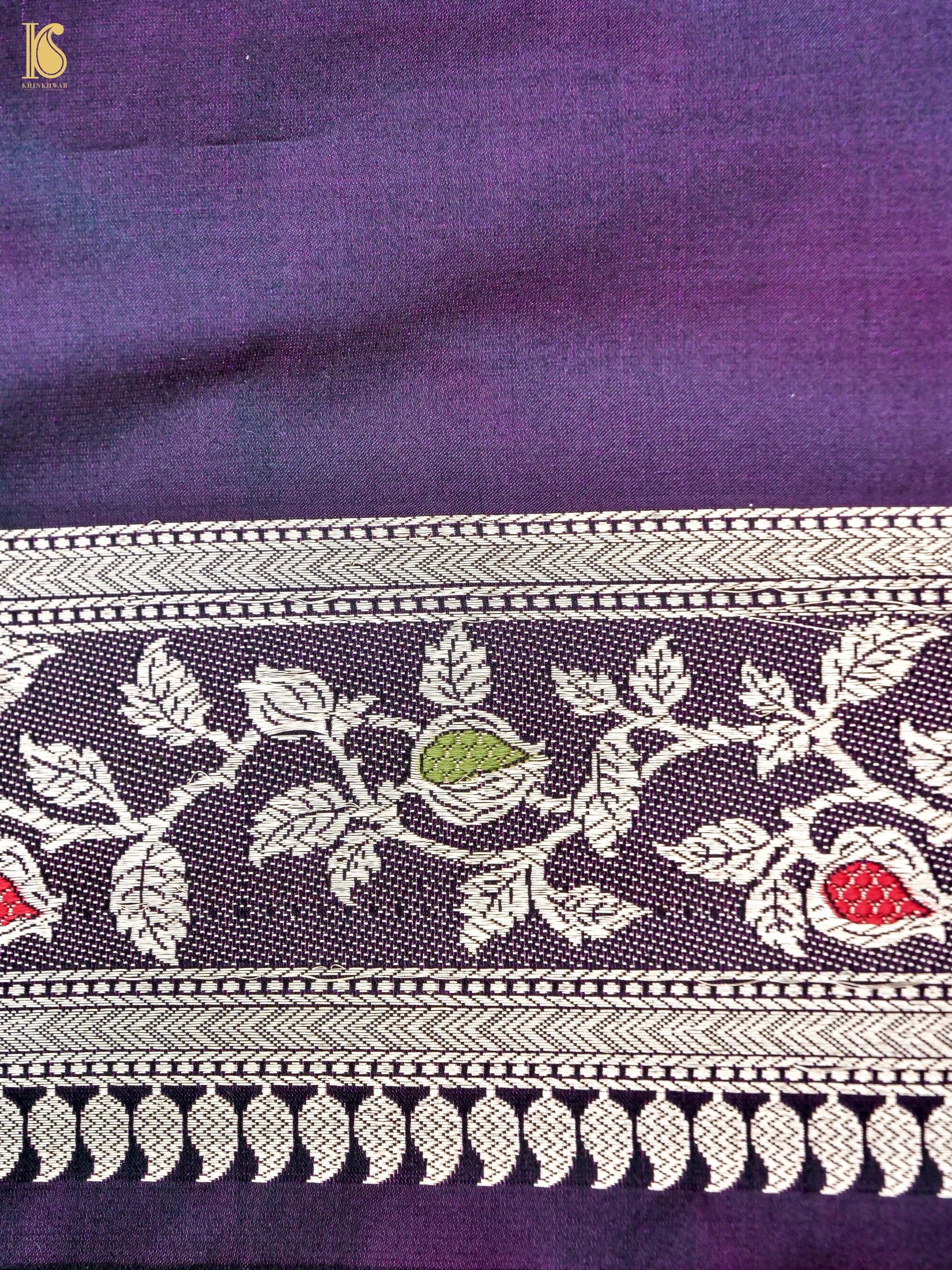 Handwoven Pure Sateen Silk Kadwa Banarasi Saree