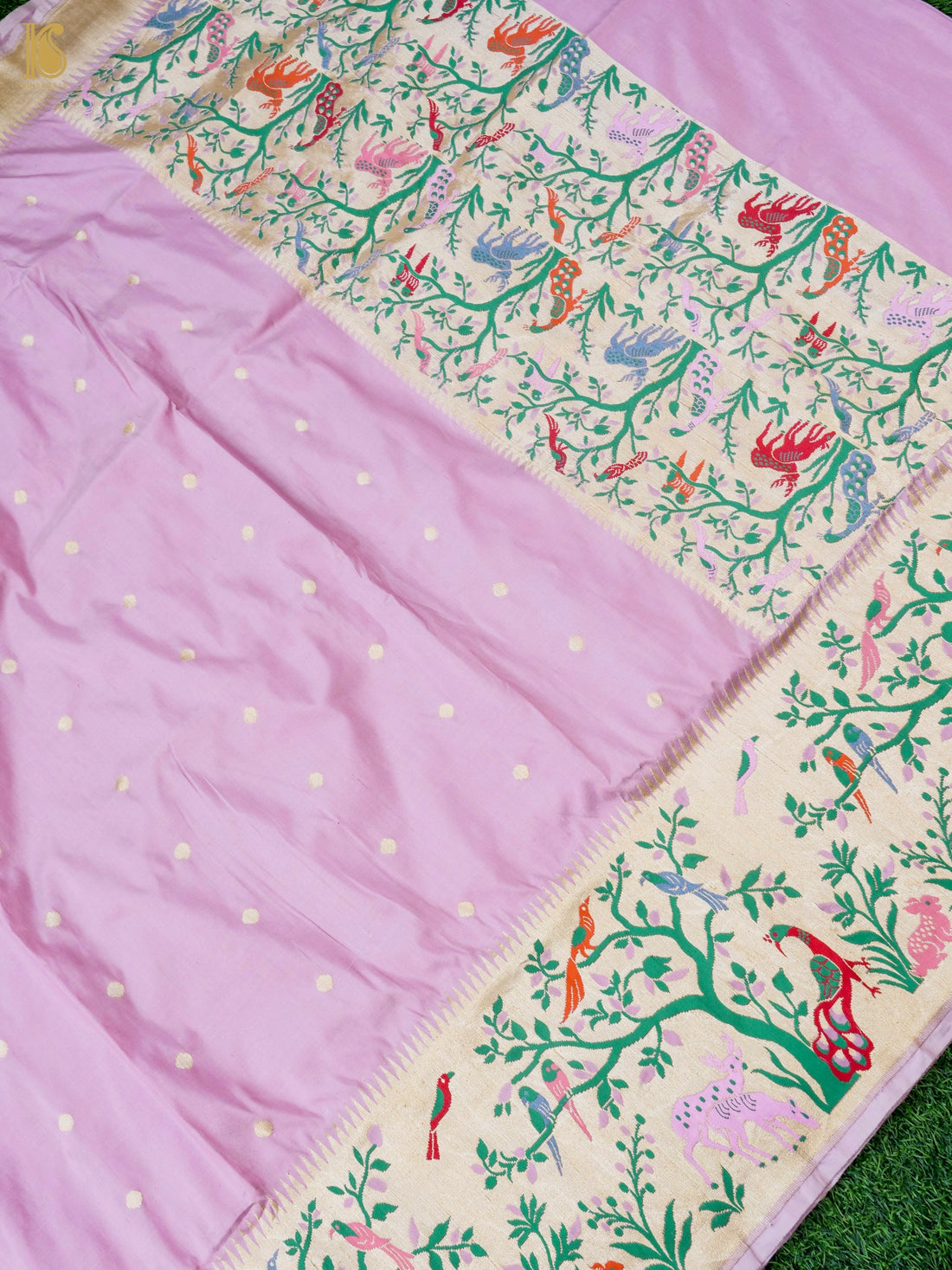 Handloom Banarasi Silk Saree with Kadwa Border
