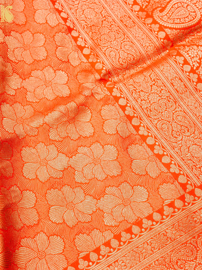 Handloom Banarasi Katan Silk Zari Tanchoi Saree