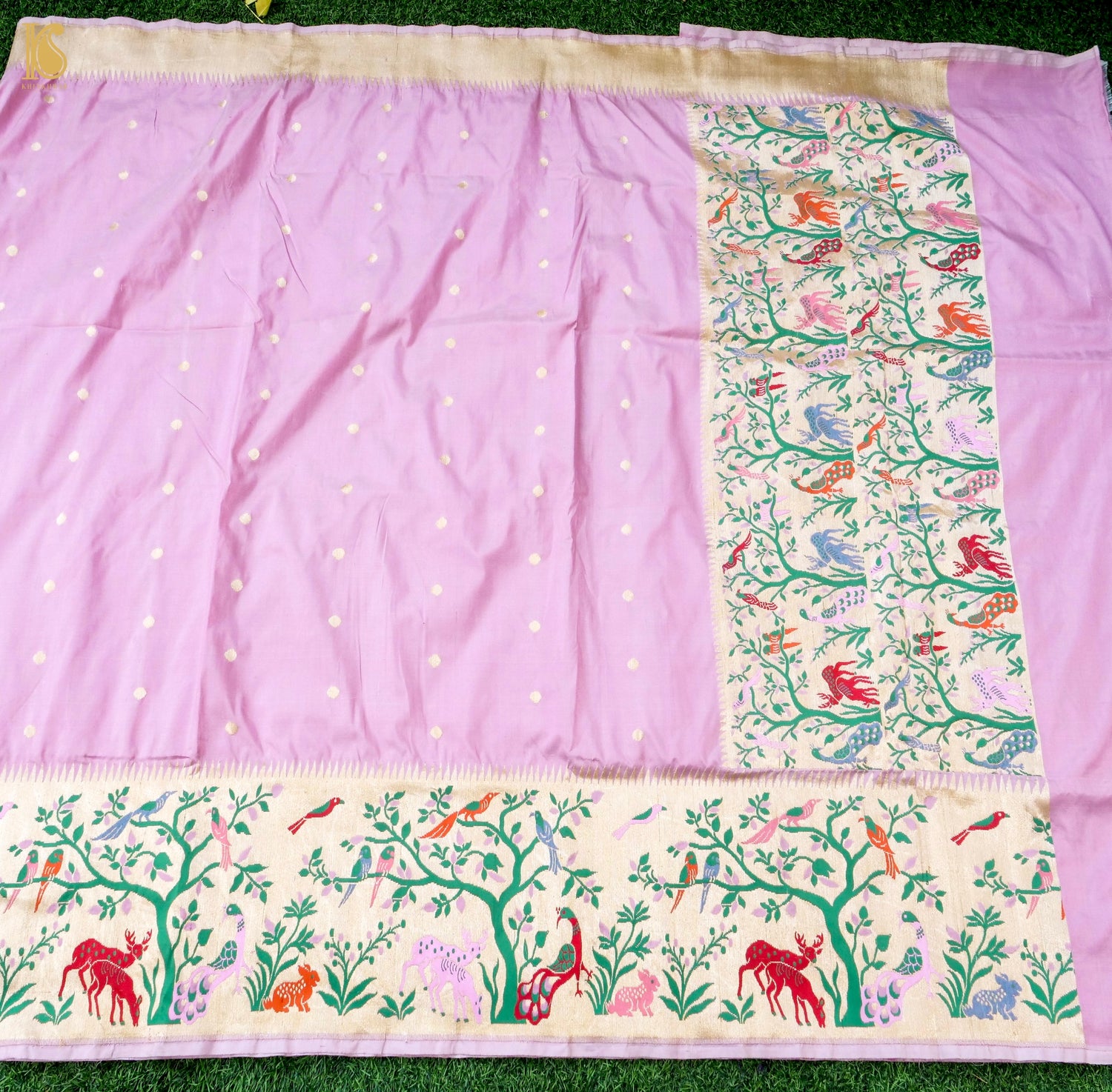 Handloom Banarasi Silk Saree with Kadwa Border