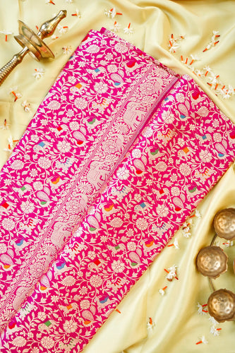 Handloom Banarasi Katan Shikargah Saree