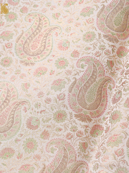 Handloom Banarasi Kalka Ambi Tanchoi Silk Fabric