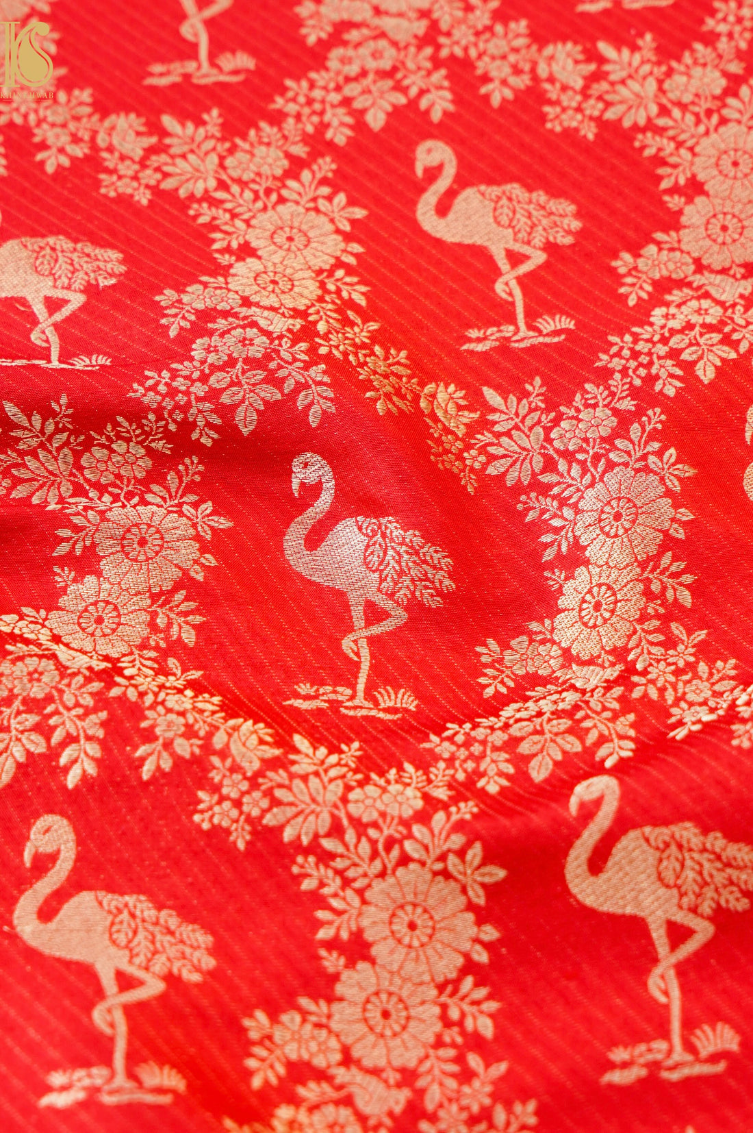 Handloom Pure Brocade Banarasi Crane Fabric