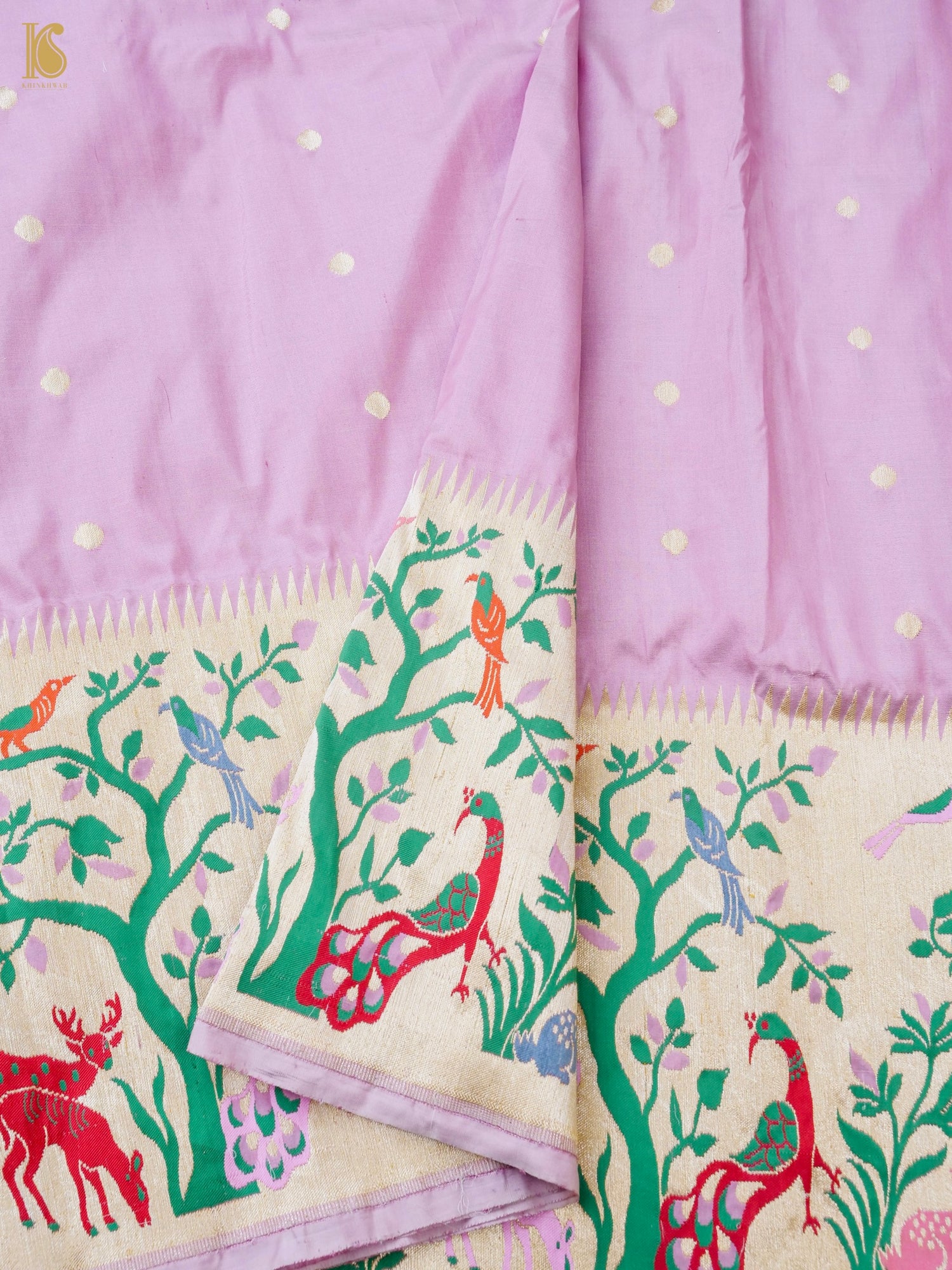 Handloom Banarasi Silk Saree with Kadwa Border