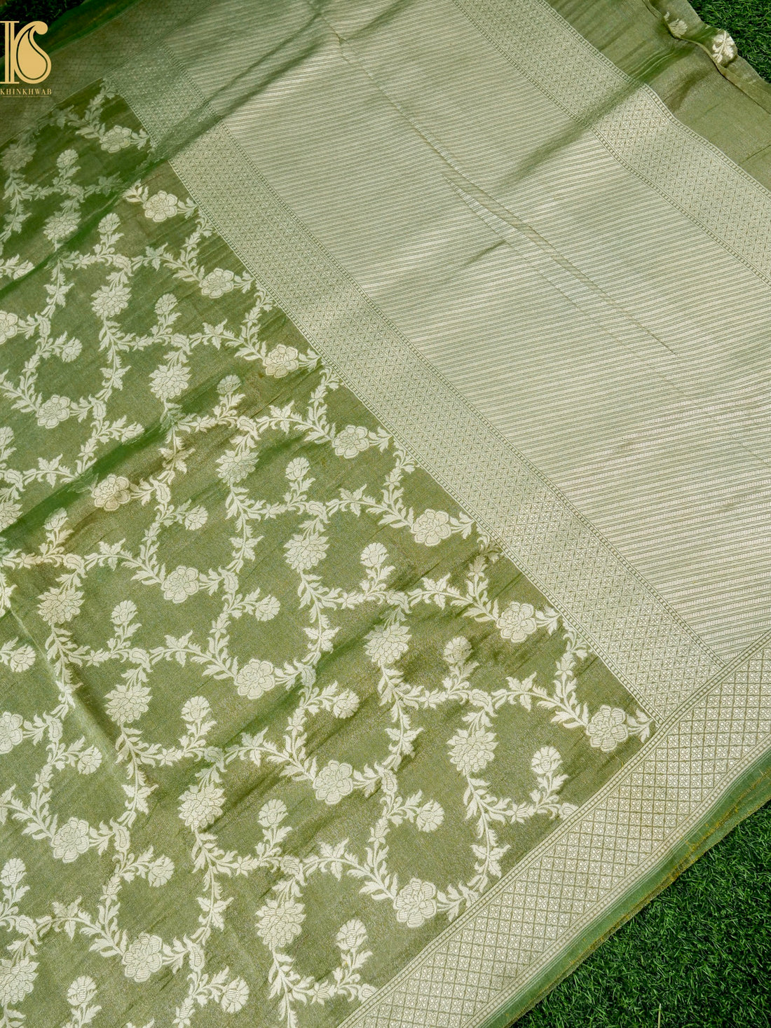 Handloom Tissue Silk Banarasi Jaal Saree