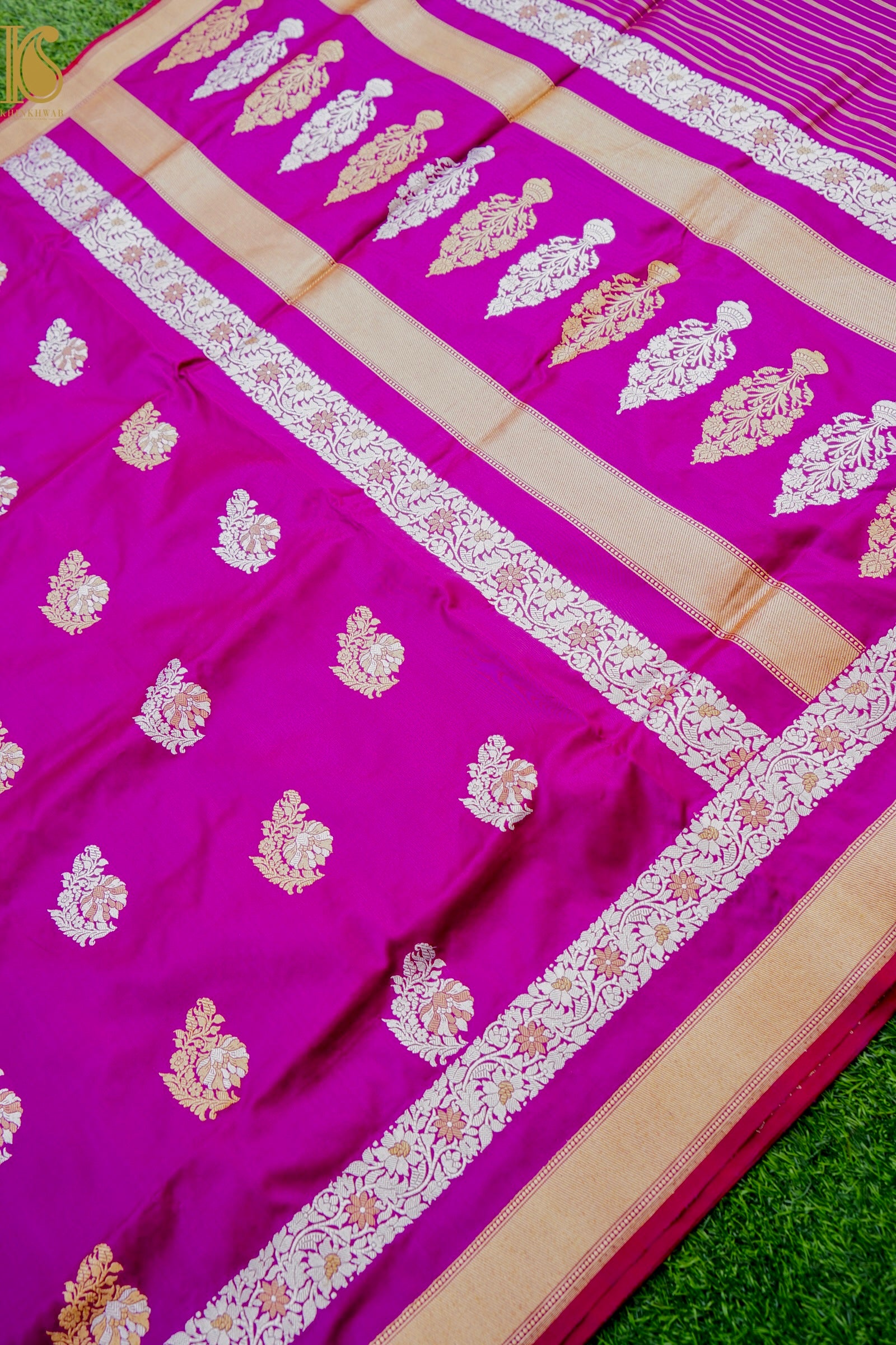 Banarasi Handloom Pure Katan Silk Kadwa Saree with Tilfi Border