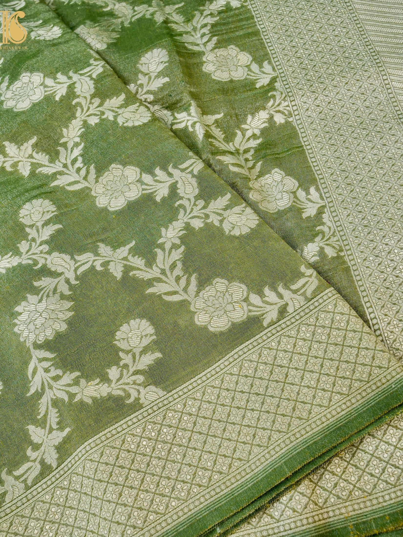 Handloom Tissue Silk Banarasi Jaal Saree