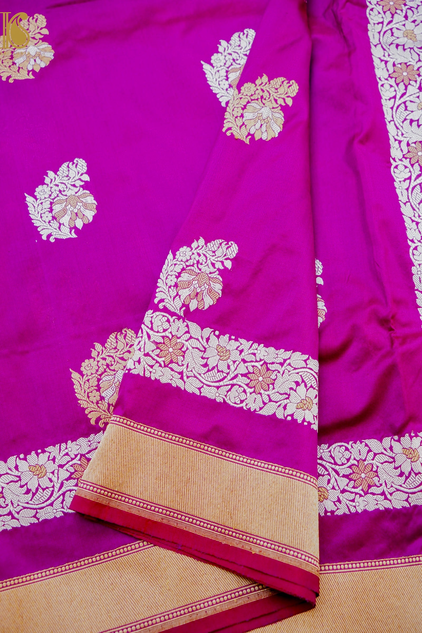 Banarasi Handloom Pure Katan Silk Kadwa Saree with Tilfi Border