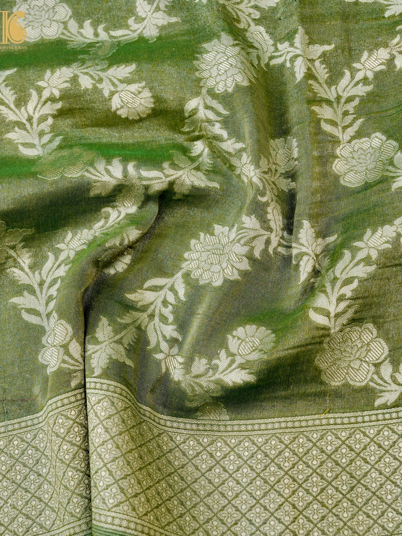 Handloom Tissue Silk Banarasi Jaal Saree