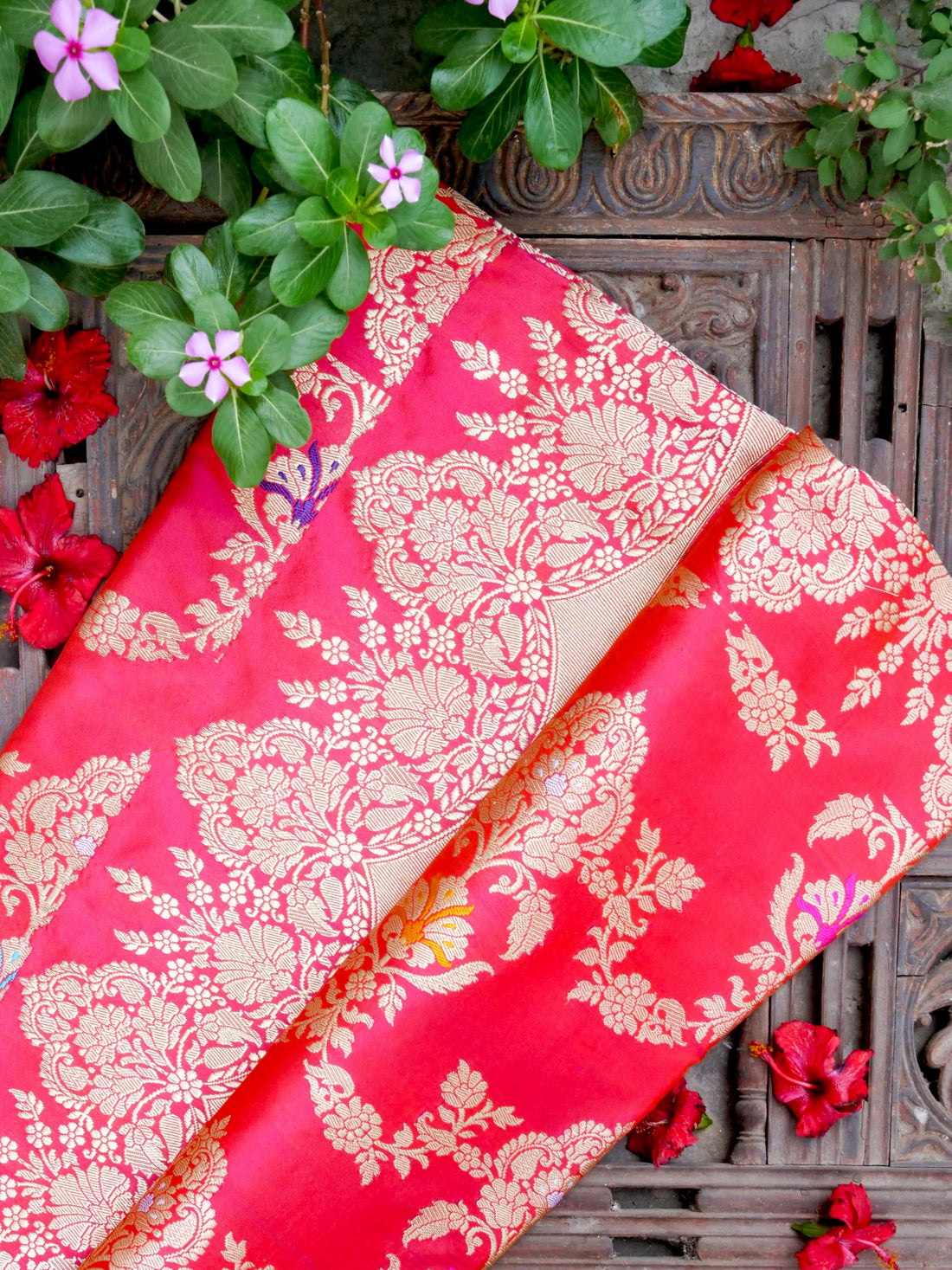 Banarasi Katan Silk Handwoven Kadwa Jaal Saree