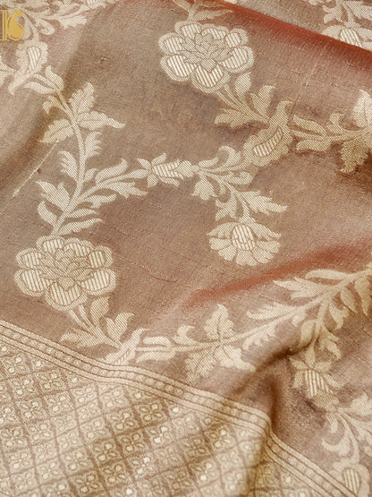 Rekha - Handloom Tissue Silk Banarasi Jaal Saree