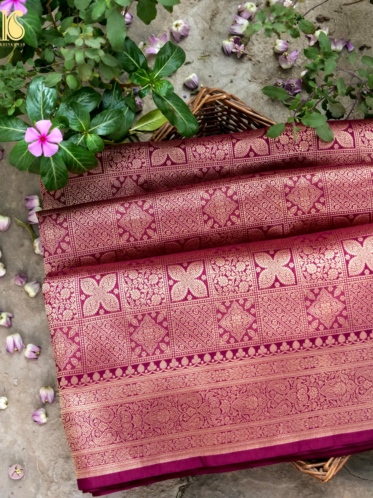 Handloom Banarasi Katan Silk Zari Tanchoi Saree