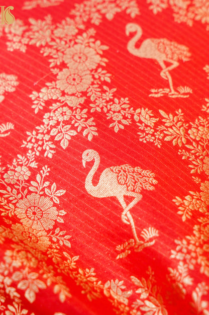 Handloom Pure Brocade Banarasi Crane Fabric