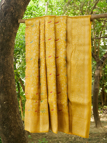 Handloom Banarasi Katan Shikargah Saree