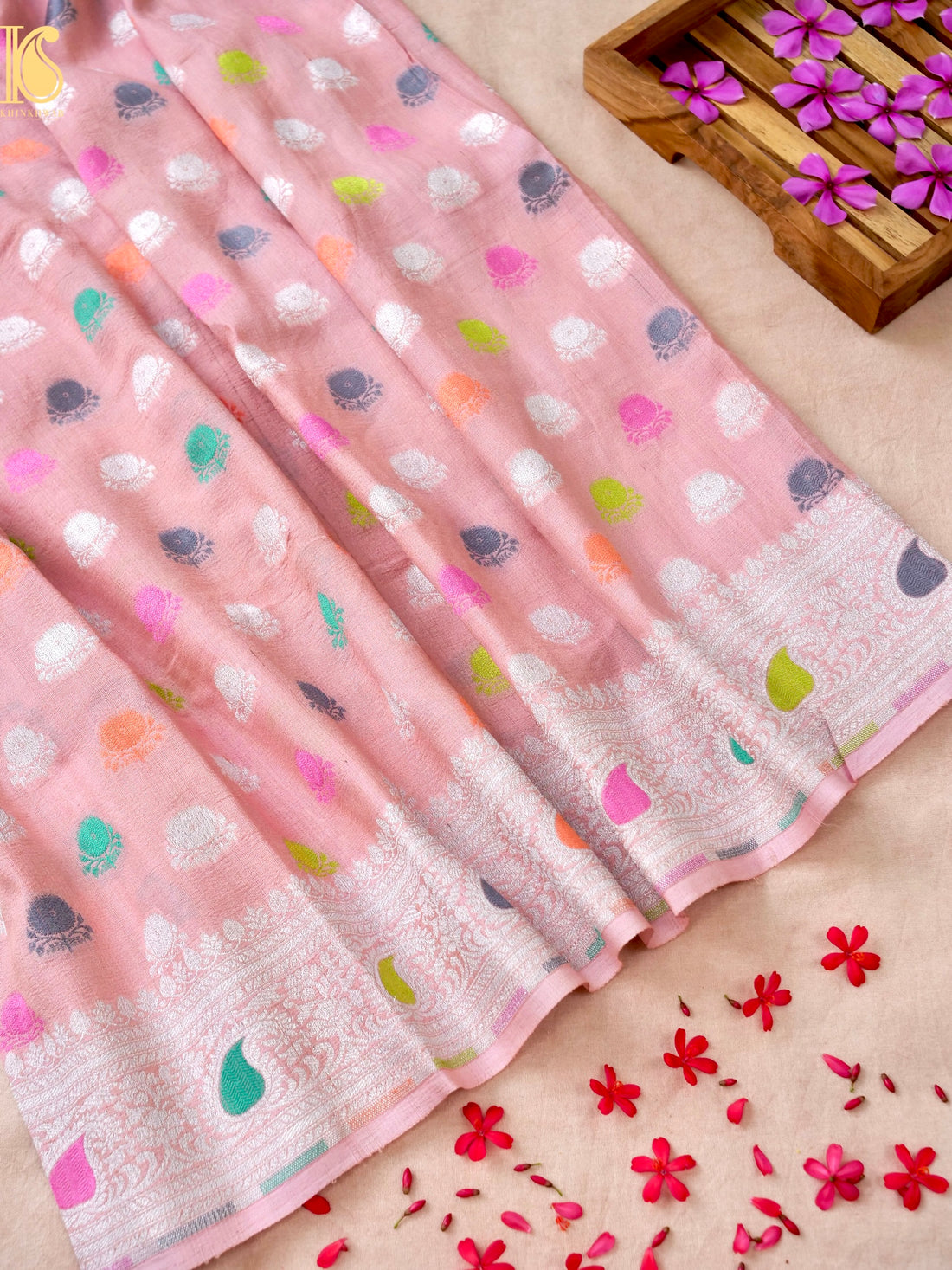 Handloom Banarasi Tussar by Georgette Silk Saree