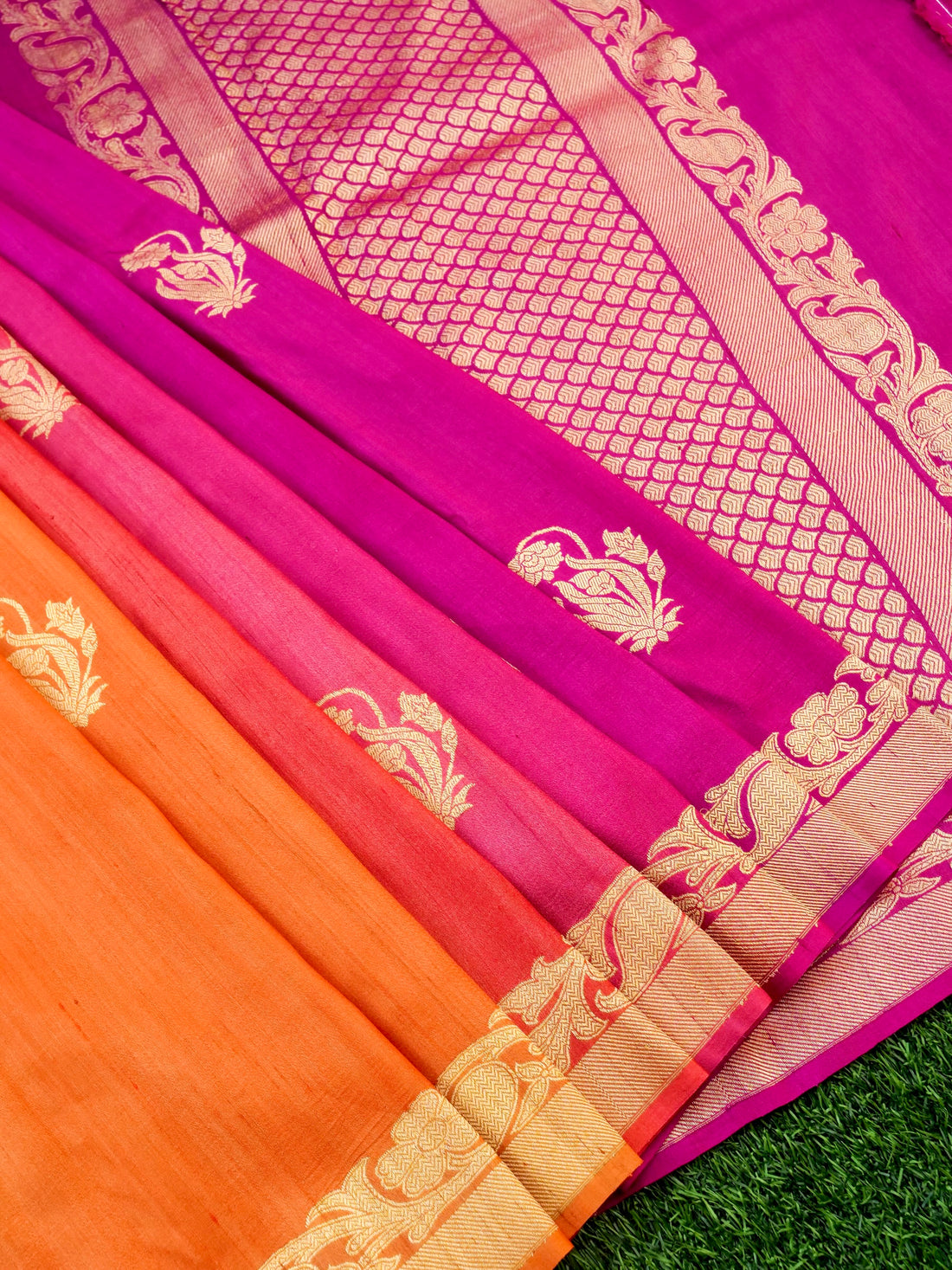 Handloom Banarasi Tussar by Georgette Silk Kadwa Saree