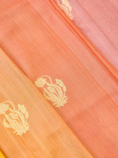 Handloom Banarasi Tussar by Georgette Silk Kadwa Saree - Khinkhwab