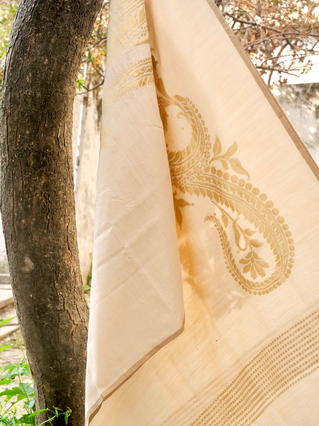 Handwoven Banarasi Moonga Silk Dupatta - Khinkhwab