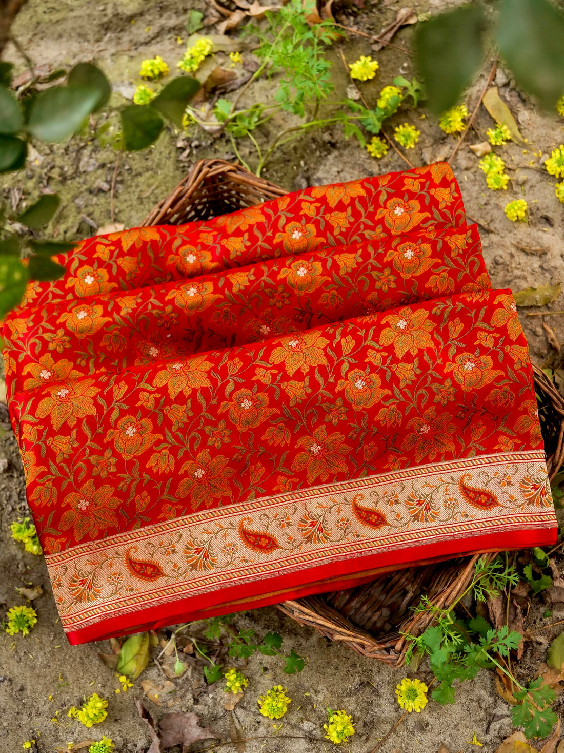 Handloom Banarasi Silk Sateen Tanchoi Saree with Resham - Khinkhwab