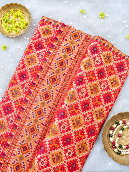 Handwoven Banarasi Katan Silk Patola Saree - Khinkhwab