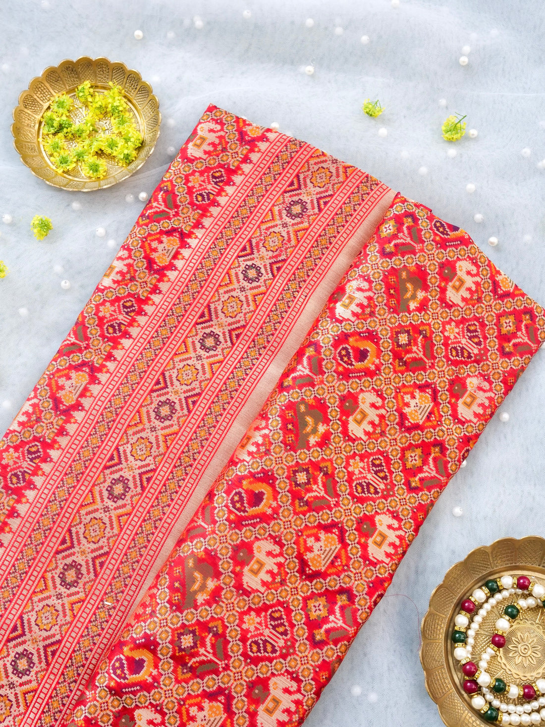 Handwoven Banarasi Katan Silk Patola Saree - Khinkhwab