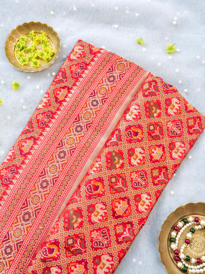 Handwoven Banarasi Katan Silk Patola Saree - Khinkhwab