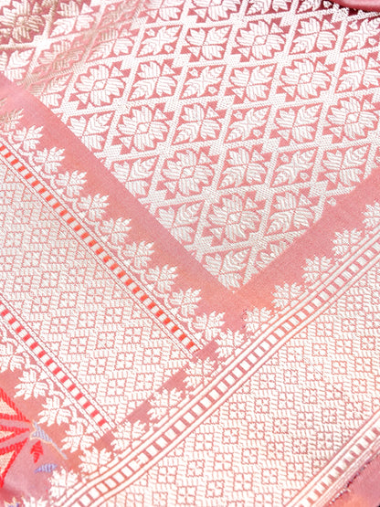 Handwoven Pure Mashru Satin Silk Tanchoi Banarasi Saree - Khinkhwab