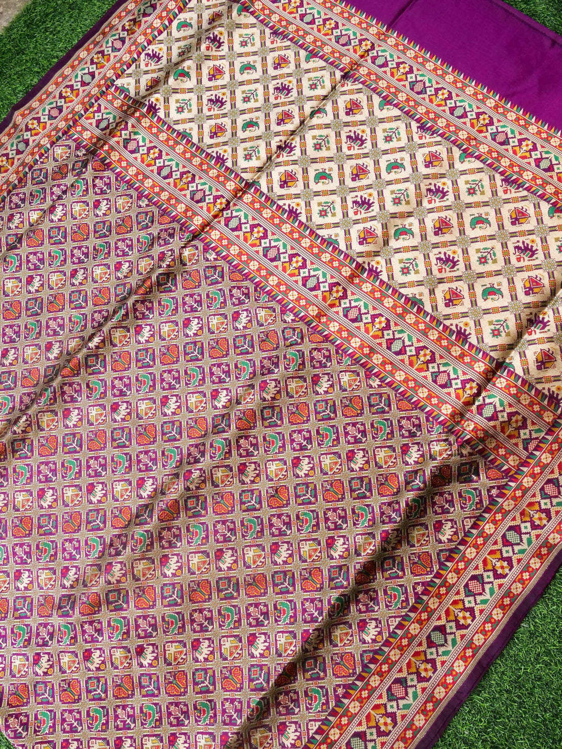 Handwoven Banarasi Katan Silk Patola Saree - Khinkhwab