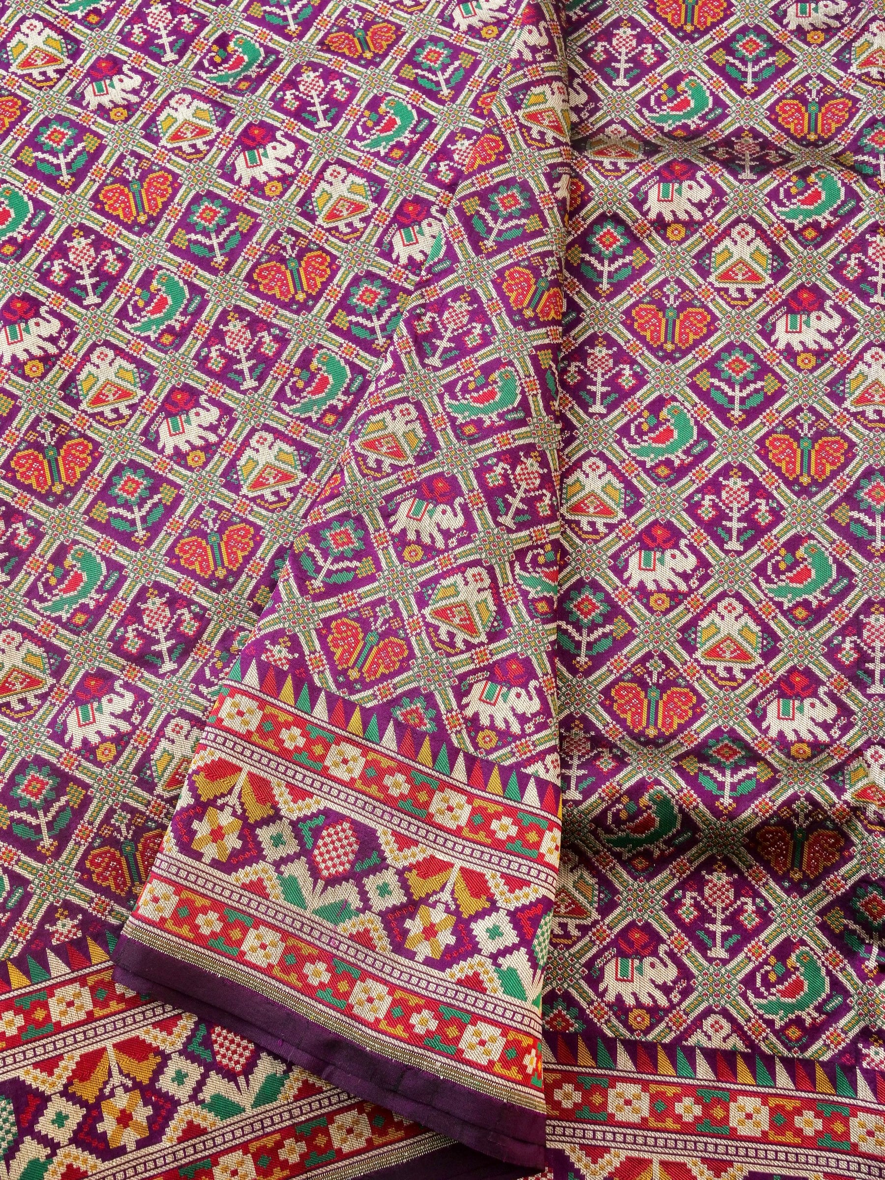 Handwoven Banarasi Katan Silk Patola Saree - Khinkhwab