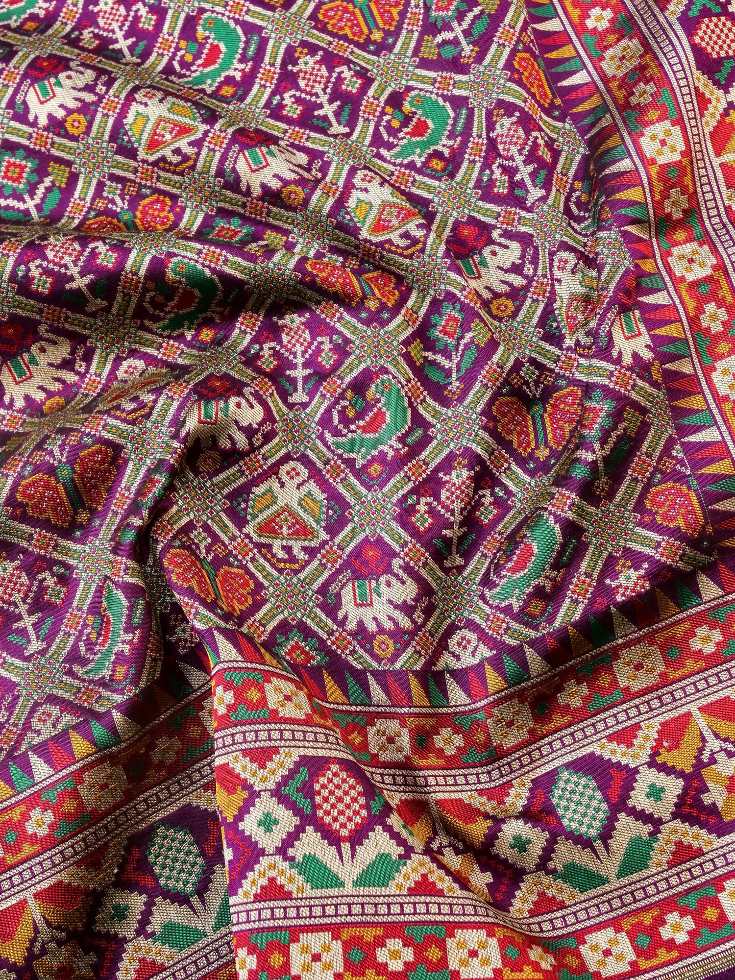 Handwoven Banarasi Katan Silk Patola Saree - Khinkhwab