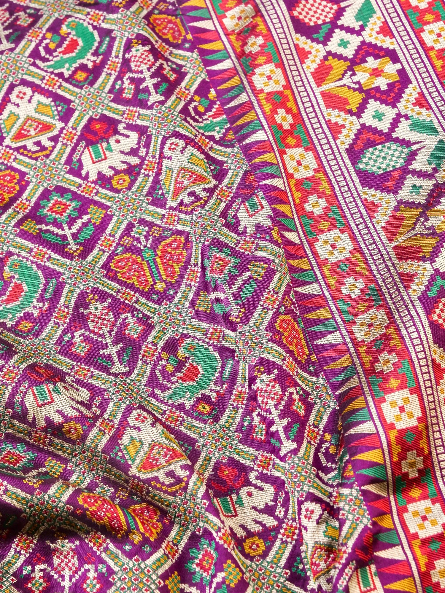 Handwoven Banarasi Katan Silk Patola Saree - Khinkhwab