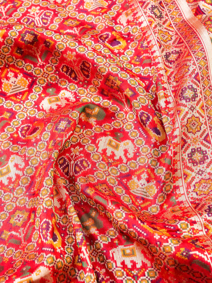 Handwoven Banarasi Katan Silk Patola Saree - Khinkhwab