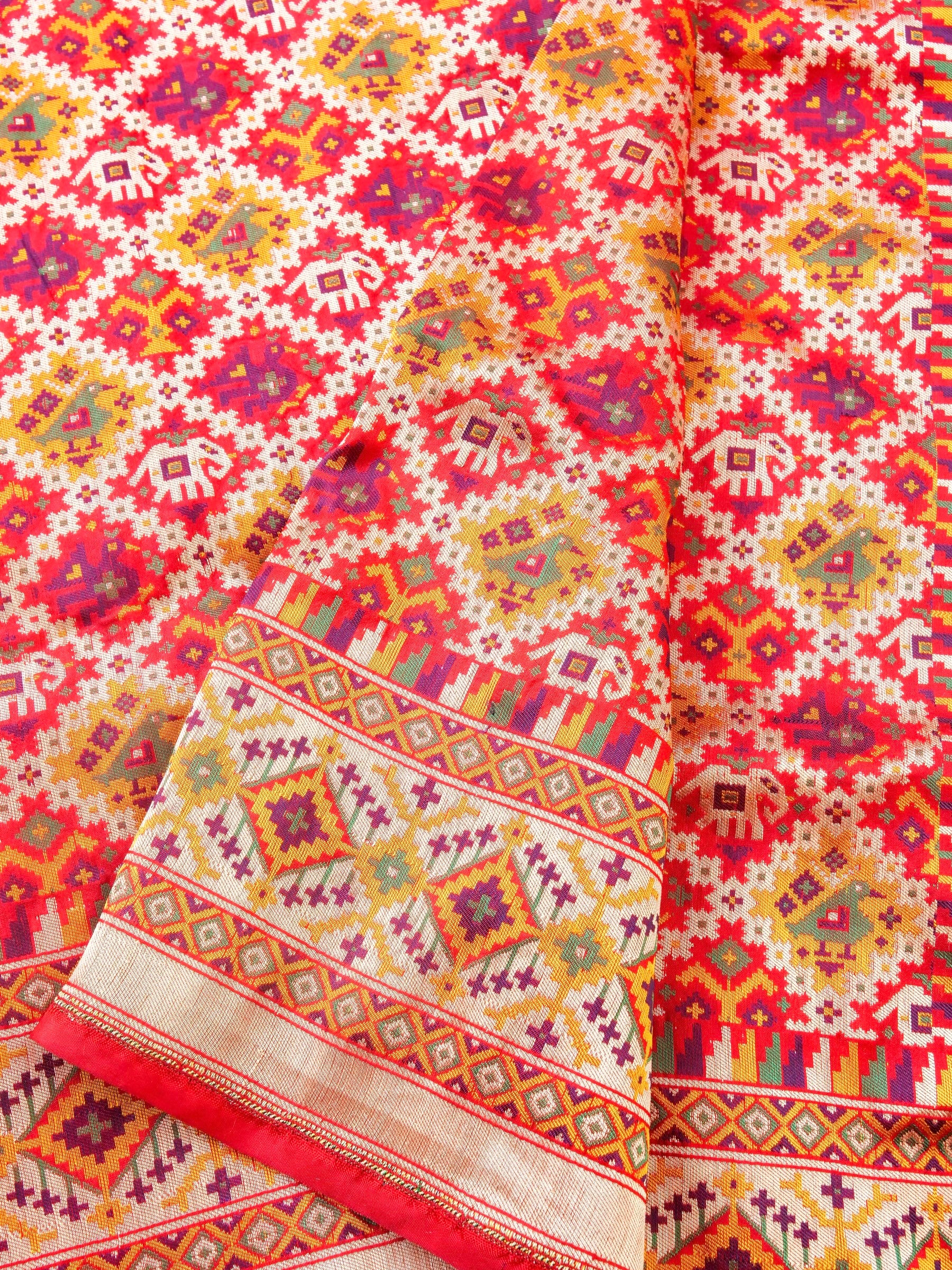 Handwoven Banarasi Katan Silk Patola Saree - Khinkhwab