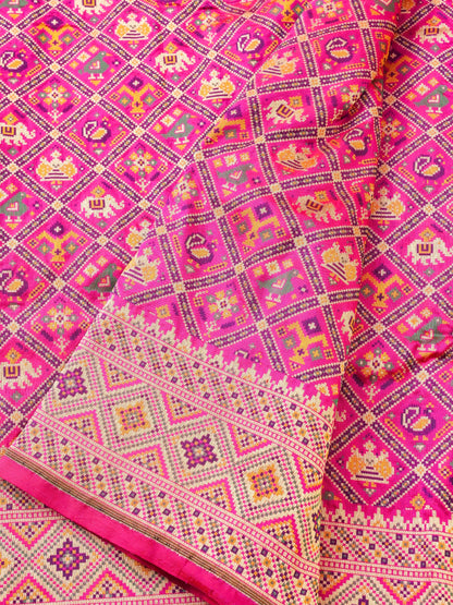 Handwoven Banarasi Katan Silk Patola Saree - Khinkhwab
