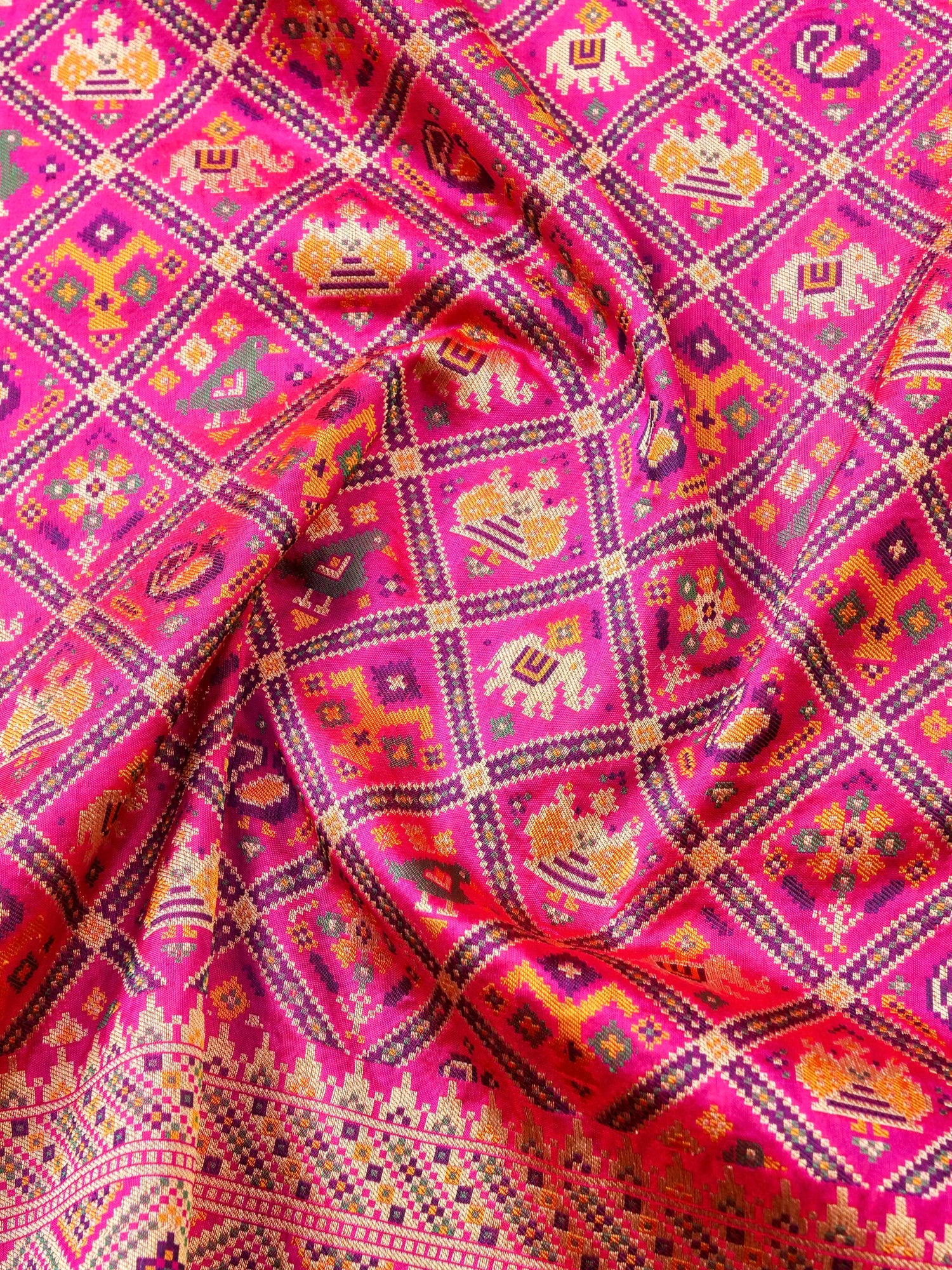 Handwoven Banarasi Katan Silk Patola Saree - Khinkhwab