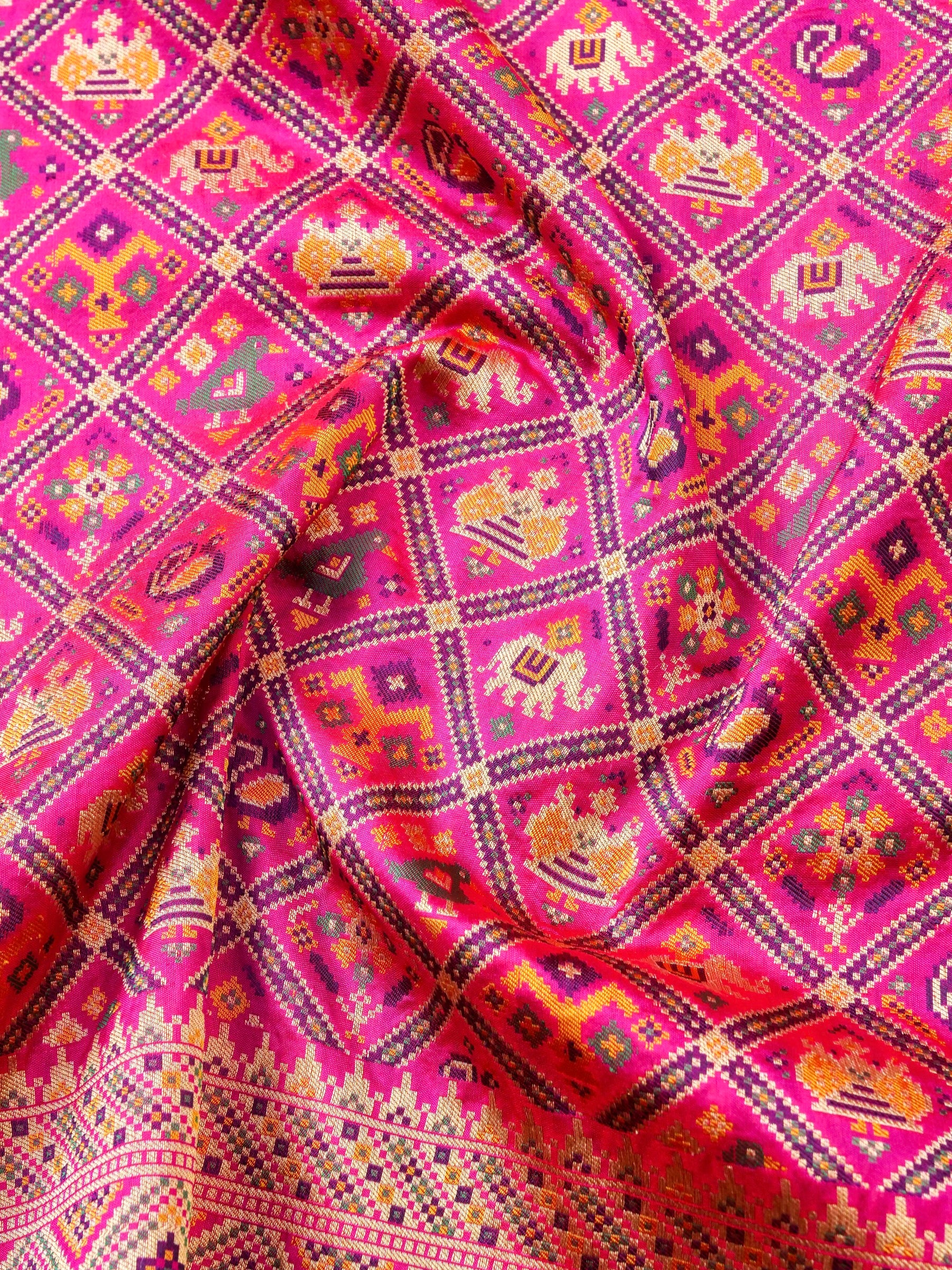 Handwoven Banarasi Katan Silk Patola Saree - Khinkhwab