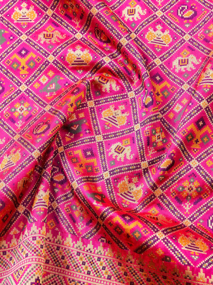 Handwoven Banarasi Katan Silk Patola Saree - Khinkhwab