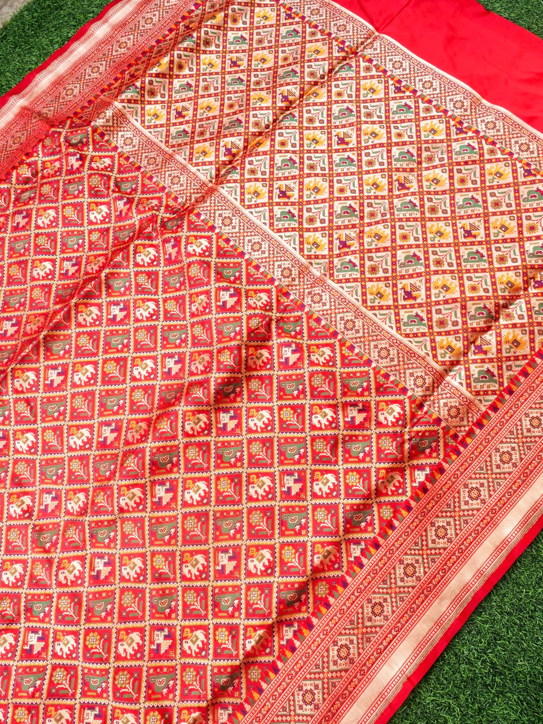 Handwoven Banarasi Katan Silk Patola Saree - Khinkhwab
