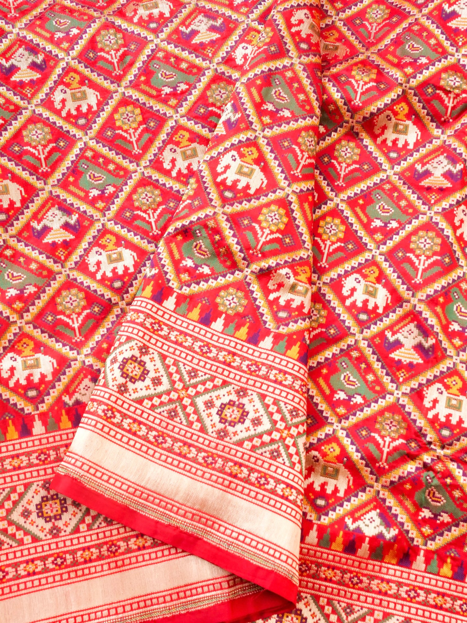 Handwoven Banarasi Katan Silk Patola Saree - Khinkhwab