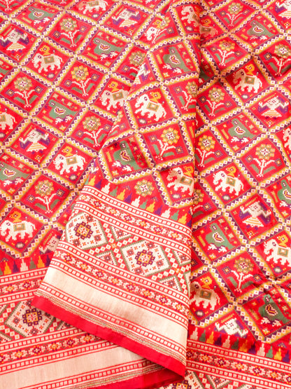 Handwoven Banarasi Katan Silk Patola Saree - Khinkhwab