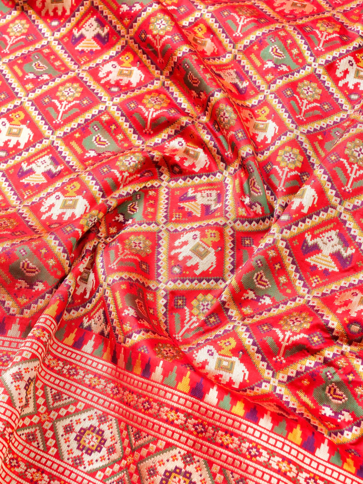 Handwoven Banarasi Katan Silk Patola Saree - Khinkhwab