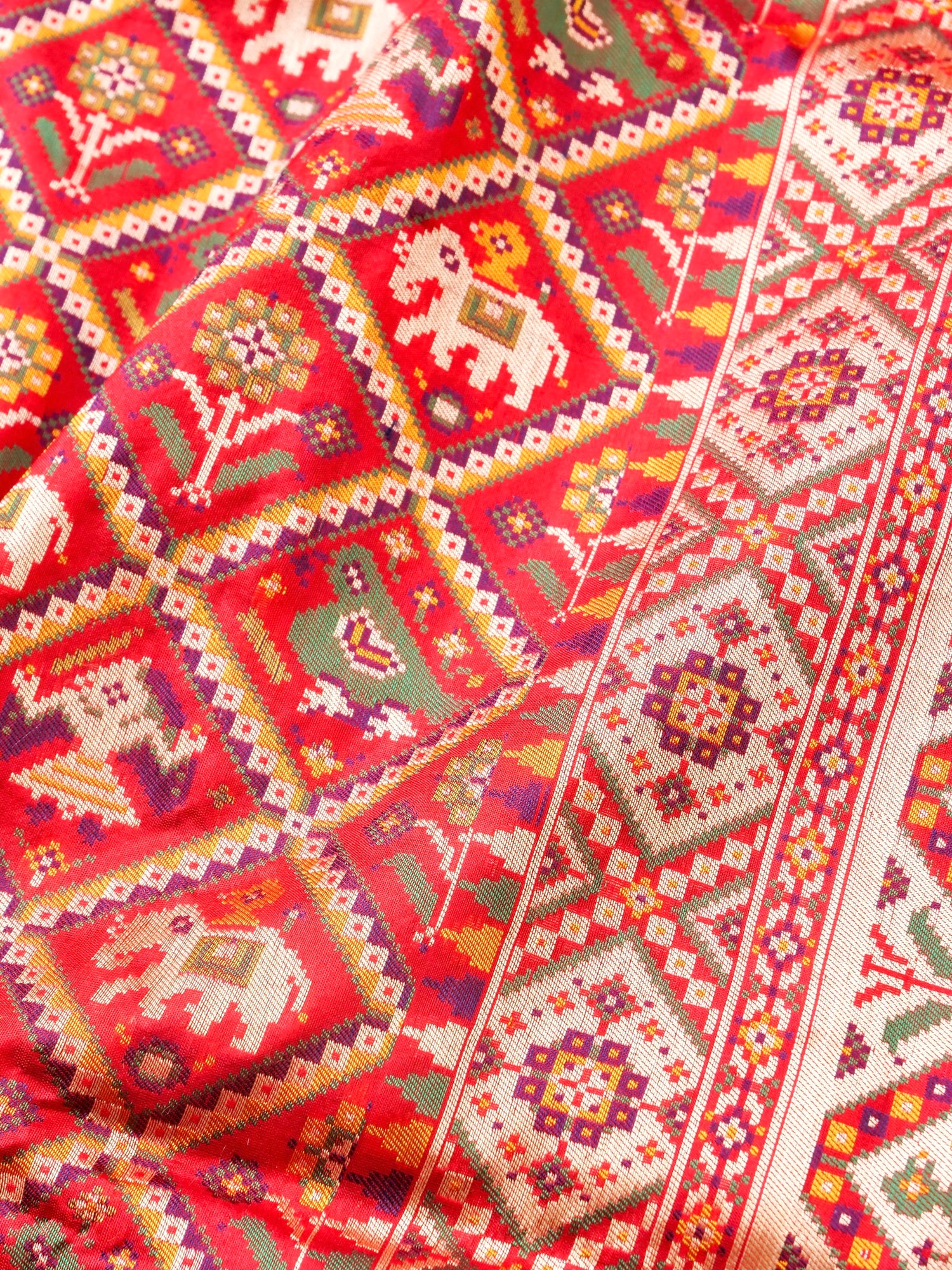 Handwoven Banarasi Katan Silk Patola Saree - Khinkhwab